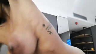 I love playing with her 2 large tits