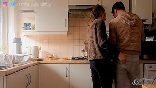 Kitchen Make Out with Stepsister, Giving a kiss & Fingering - Carnal Teasing Moments