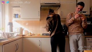 Kitchen Make Out with Stepsister, Giving a kiss & Fingering - Carnal Teasing Moments