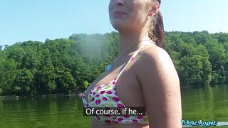 nineteen year old in a bikini drilled at the LAKES - Public Agent
