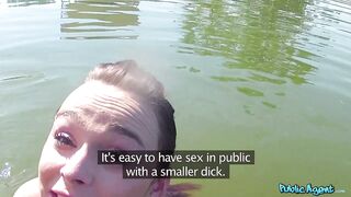 nineteen year old in a bikini drilled at the LAKES - Public Agent