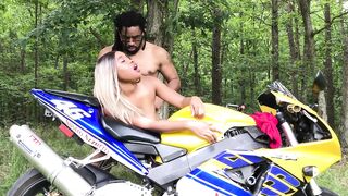 Cuties get concupiscent AF on the back of Don Whoe's motocycle