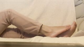 Stare at Her Beautiful Feet and Jerk off