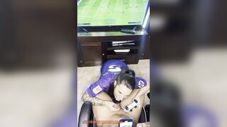 Soccer gal? I give him a head a lot until that guy cums on my boobs?
