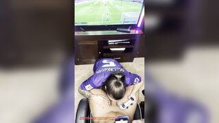 Soccer gal? I give him a head a lot until that guy cums on my boobs?