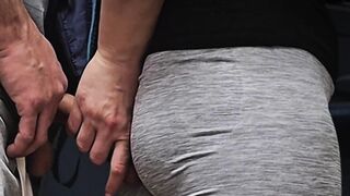 Public Bus Tugjob Stranger Cum Raw, risky, and banging hawt! That babe strokes his thick jock, teasing him until this chab explodes in public transport