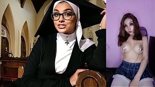 Hawt breasty nun having secret sex – AI-generated by the "AnitarRoxe" channel