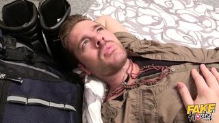 Fake Hostel - Large Tit Backpacker Aubrey Ebony Catches Ryan in a Lie & Bounces Her Worthwhile Butt on His Hard Weenie