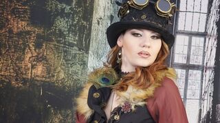 374 Elena Vega as Pirate Angel in Steampunk Dress in Boat