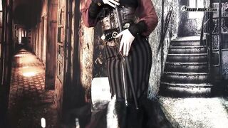 374 Elena Vega as Pirate Angel in Steampunk Dress in Boat