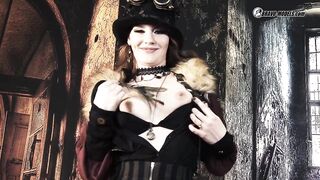374 Elena Vega as Pirate Angel in Steampunk Dress in Boat