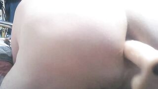 Overweight White Male Plays With His Butt – Sex-toy, Fingering and Close-Up Gap Play