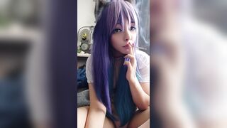Cute Manga Hotty smokin' a cig(full vid on my 0nlyfans/ManyVids)