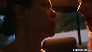 Kenna James submits herself fully for the 1st time to her corporalist lesbo lover Dana Vespoli.The breasty golden-haired is spanked in the backseat of her car