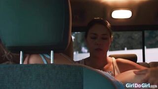 Kenna James submits herself fully for the 1st time to her corporalist lesbo lover Dana Vespoli.The breasty golden-haired is spanked in the backseat of her car