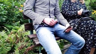 A breasty mother I'd like to fuck put on gloves and made me cum in the park