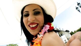 EFFY Euro Vagina Creampie & Mugur Outdoor Teasing, Vagina banging, bikini and high heels, Teaser#three