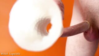 Andrie Jerks His Hard Dong Off Into A Rubber With A Makeshift Fleshlight Getting Off To Porn??‍???