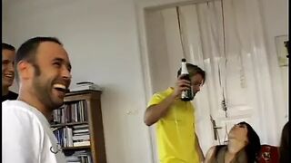 College beauties in an fuckfest get drilled in each aperture