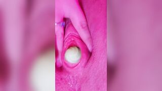 Moist Cunt Oozes Juices After Shoving Out An Egg