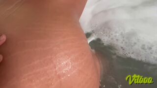 Romantic afternoon in the hawt tub with my girlfriend's large booty