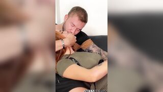 Redhead with pierced melons gives me coffee, large butt, pink cunt and oral pleasure - Andrea Castro & Brian Evansx