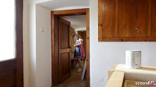German Bavarian Cutie in Dirndl Entice Spouse of Step-sister to Cheating Bang