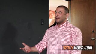 Abode Decorators Anal Screw Golden-haired Wife in Front of Her Cuck Spouse