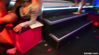 Hawt pornstar clubbers screws in public