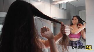 DADDY4K. This plump Floozy screws her Boyfriend's Dad each night for cash