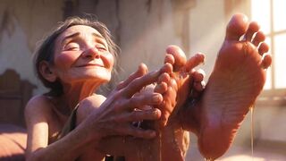 Granny Foot Oil Session - Feeling Intensive Joy & Lust Tongue