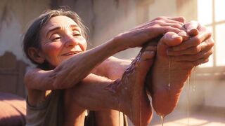 Granny Foot Oil Session - Feeling Intensive Joy & Lust Tongue
