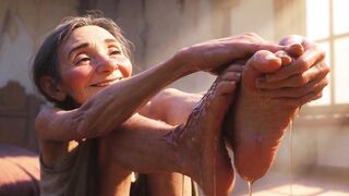 Granny Foot Oil Session - Feeling Intensive Joy & Lust Tongue