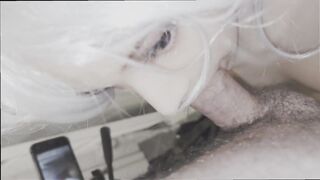 Foot and Oral sex for my white hair DollClara with short Trans scene
