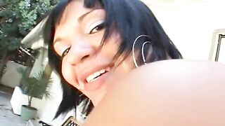 Ebony Snatch Shows Her Valuable Round Booty for a Large Ebony Wang Bang