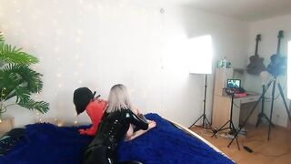 Backstage of Beautiful Lesbo Fetish Beauties Doing Sex Clip. Positive Femdom, Sex Play, Latex Leather