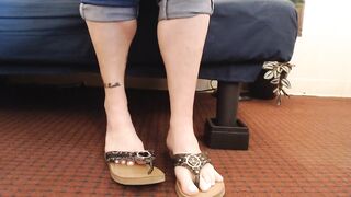 White Toenails Flutter Flip Flops