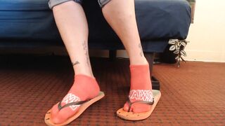 Watermelon Red Flipflops Red Ankle Socks