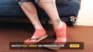 Watermelon Red Flipflops Red Ankle Socks