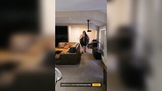 Hawt SSBBW Butt and Abdomen Walking in Leather Dress Part two