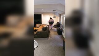 Hawt SSBBW Butt and Abdomen Walking in Leather Dress Part two