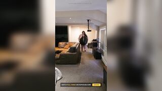 Hawt SSBBW Butt and Abdomen Walking in Leather Dress Part two