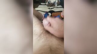 Hard Jerk off Fills Her Booty With Thick Cum