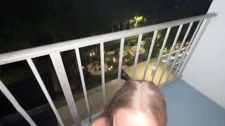 Balcony Bang Leads to Balcony Jizz flow