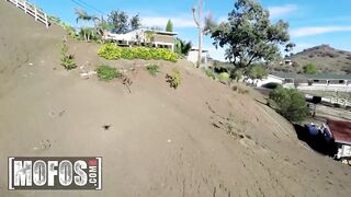 MOFOS - Olivia Austin Takes A Thick Schlong In Reverse Whilst Enjoying The Warm Sun On Her Skin