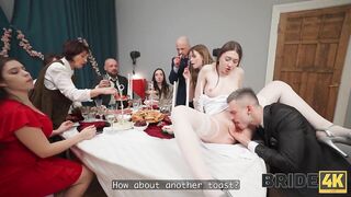 BRIDE4K. The cumming Bride at the Wedding ceremony is the key to a cheerful family