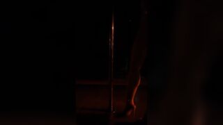 Lengthy Red Costume Disrobe Tease