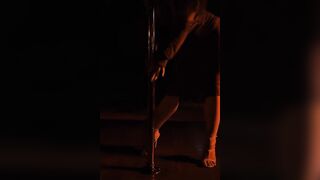 Lengthy Red Costume Disrobe Tease