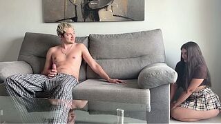 I Just Wanted to Prank My Step Brother But This guy Begin Jerking Off on the Daybed Thinking This chab Alone in the Room!!