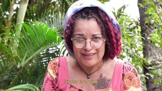 big beautiful woman Pink Hair Aged Gets Coarse BBC Outdoor Butt Drilled